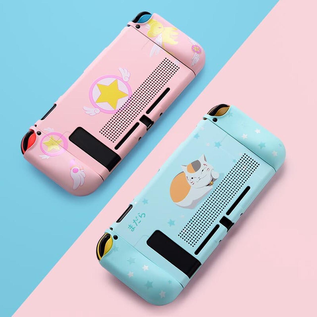 Alt view image 3 of 4 - SA Elegant Dockable Protective Dockable Case for Nintendo Switch - Handheld Grip Protector Cover - Include Thumb Grip Caps(blue Cat teacher)