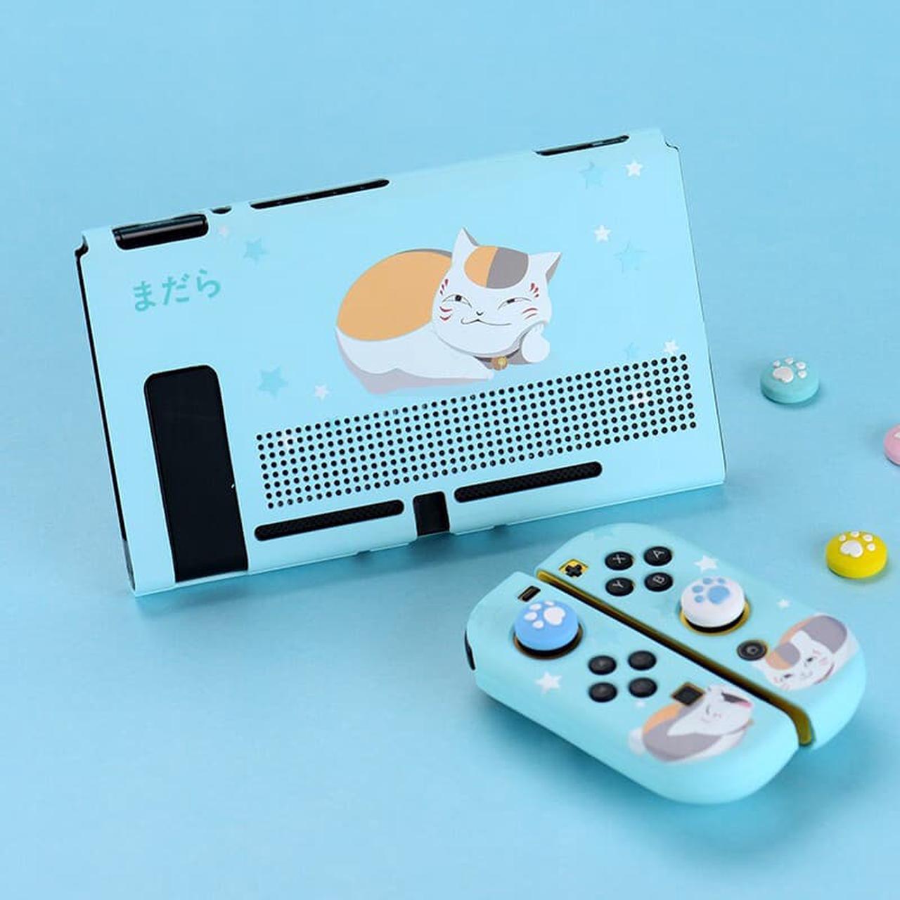 Alt view image 2 of 4 - SA Elegant Dockable Protective Dockable Case for Nintendo Switch - Handheld Grip Protector Cover - Include Thumb Grip Caps(blue Cat teacher)