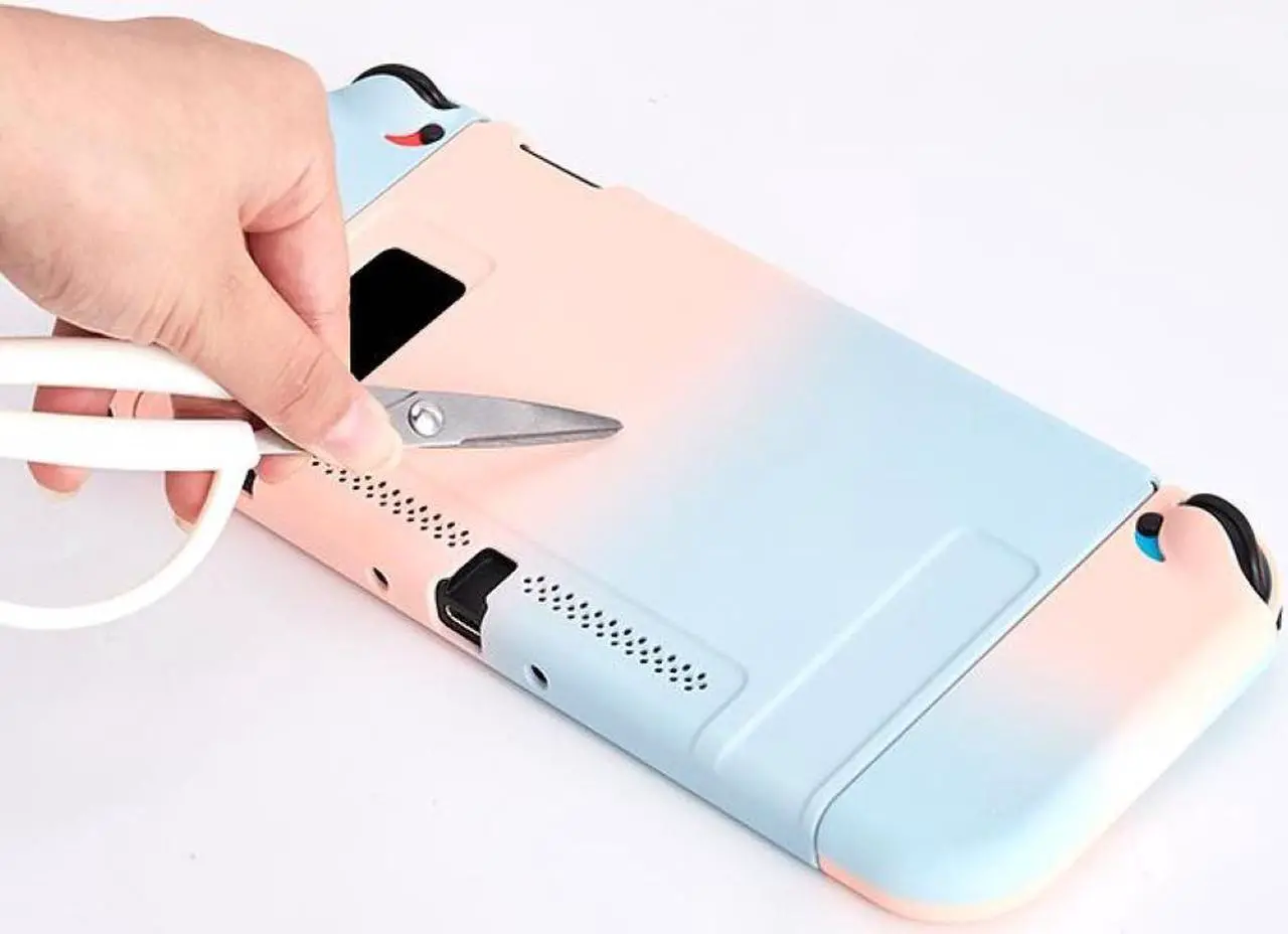 Alt view image 4 of 6 - SA Case Compatible with Nintendo Switch,Protective Cover Case Compatible with Nintendo Switch and Joy-Con Controllers(pink and green suit)