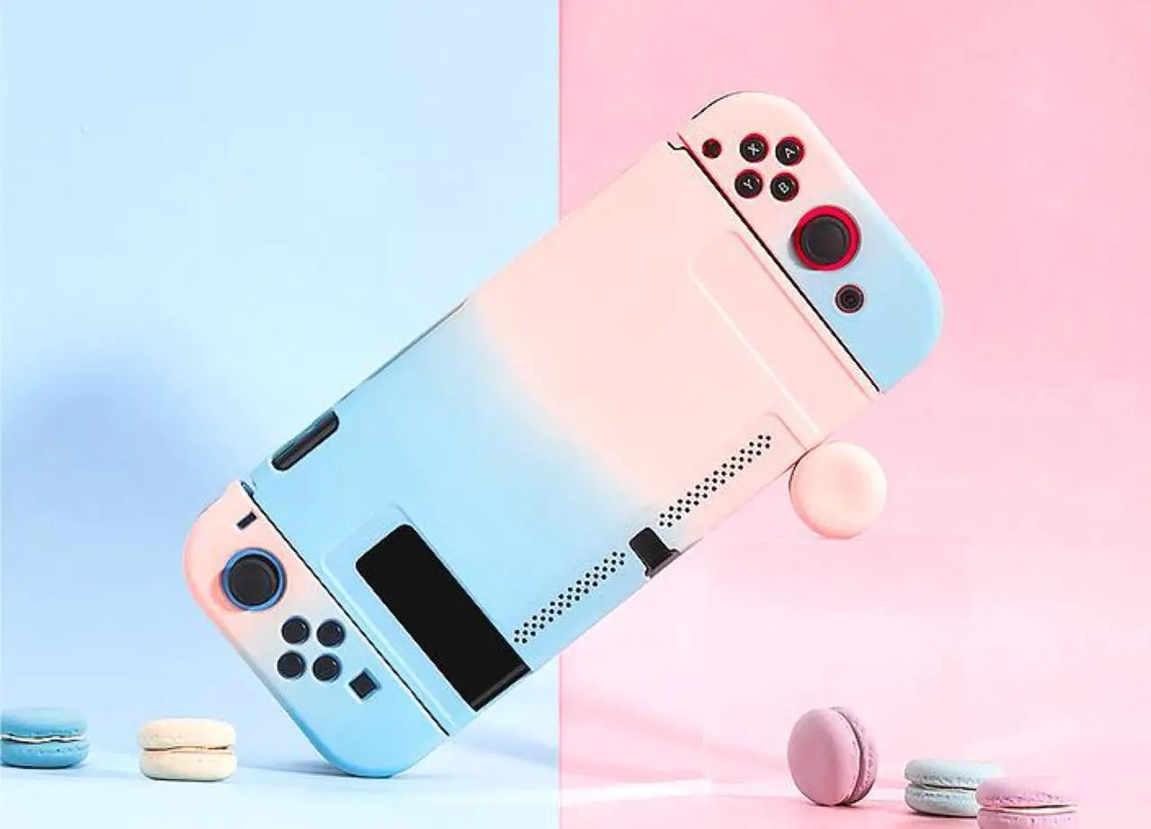 Alt view image 5 of 6 - SA Case Compatible with Nintendo Switch,Protective Cover Case Compatible with Nintendo Switch and Joy-Con Controllers(pink and green suit)