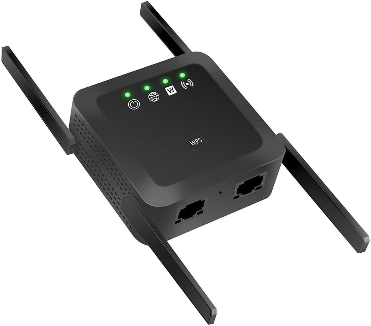 Alt view image 4 of 5 - SA WiFi Extender, 1200Mbps WiFi Booster, WPS One-Key Setup WiFi Extenders Signal Booster for Home, High Speed WiFi Repeater 4 Antennas 360° Full Coverage 2.4G & 5G Dual Bands WiFi Range Extender