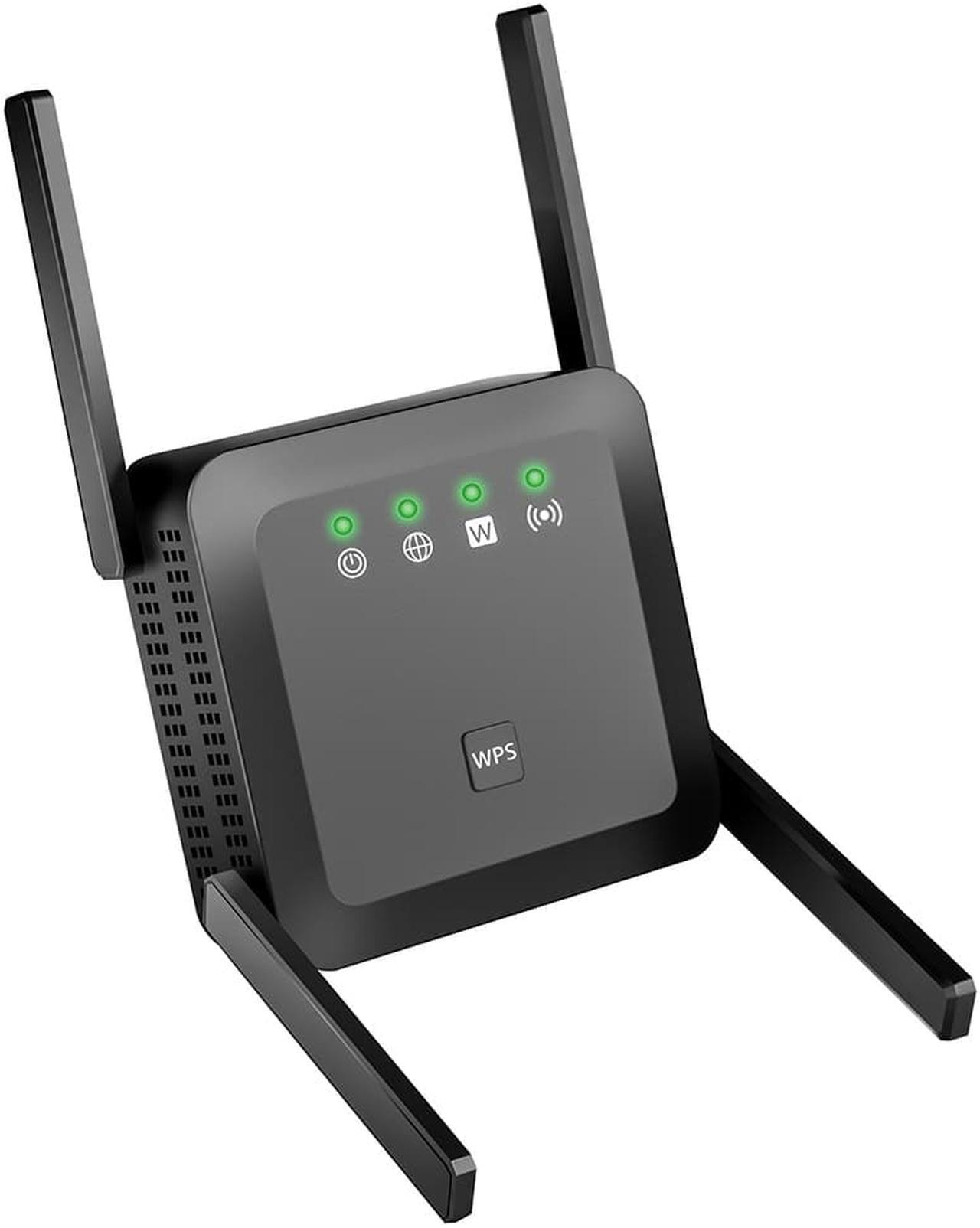 Alt view image 2 of 5 - SA WiFi Extender, 1200Mbps WiFi Booster, WPS One-Key Setup WiFi Extenders Signal Booster for Home, High Speed WiFi Repeater 4 Antennas 360° Full Coverage 2.4G & 5G Dual Bands WiFi Range Extender