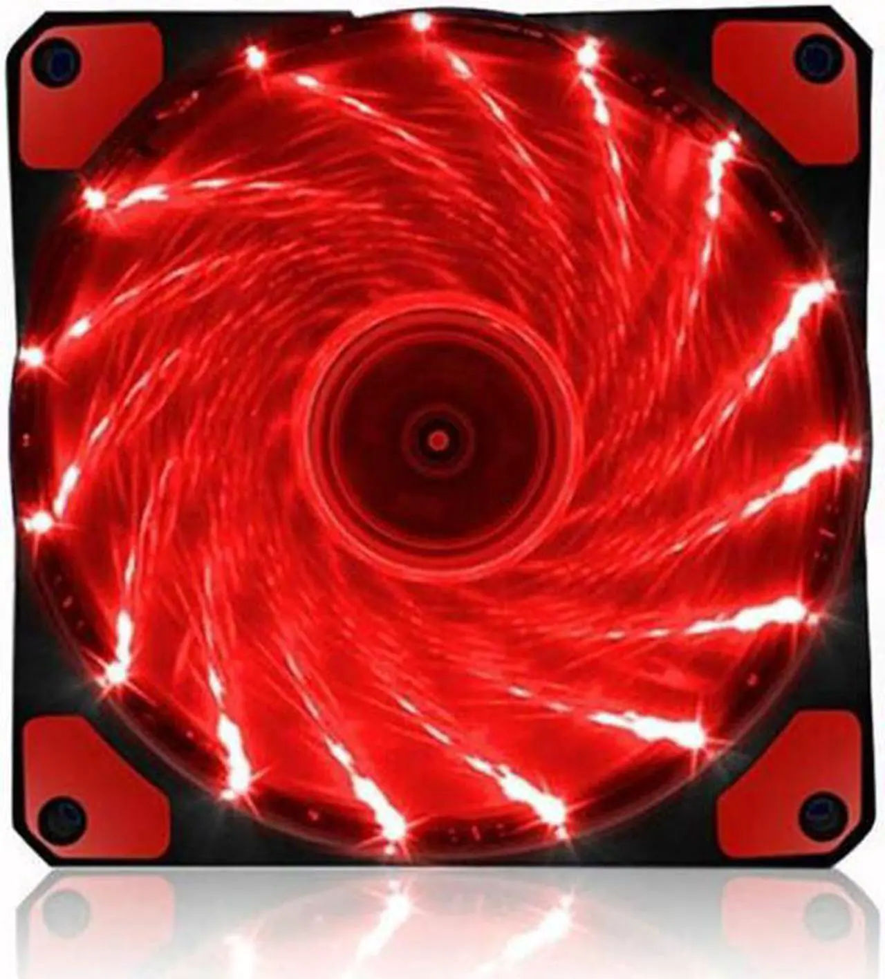 Alt view image 2 of 6 - SA 120mm PC Cooling Computer 16dB Ultra Silent 15 LEDs Case Fan Heatsink Cooler Cooling w/ Anti-Vibration Rubber, 120mm Fan,12VDC, Molex 4pin, Red LED Lights (6pcs)