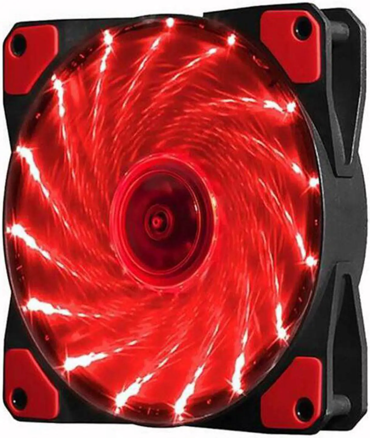 Alt view image 3 of 6 - SA 120mm PC Cooling Computer 16dB Ultra Silent 15 LEDs Case Fan Heatsink Cooler Cooling w/ Anti-Vibration Rubber, 120mm Fan,12VDC, Molex 4pin, Red LED Lights (6pcs)