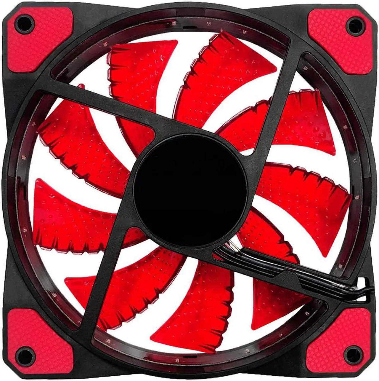 Alt view image 6 of 6 - SA 120mm PC Cooling Computer 16dB Ultra Silent 15 LEDs Case Fan Heatsink Cooler Cooling w/ Anti-Vibration Rubber, 120mm Fan,12VDC, Molex 4pin, Red LED Lights (6pcs)