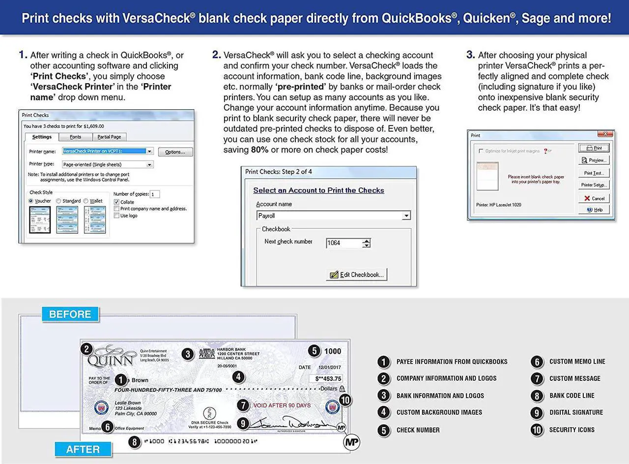 Alt view image 4 of 5 - VersaCheck HP DeskJet 2755 MXE MICR All-in-One Printer Presto Printing Software Bundle White