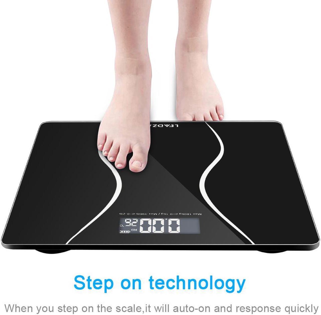 Alt view image 5 of 7 - 400lb/180KG Digital LCD Glass Bathroom Scale Body Weight Scales High Precision