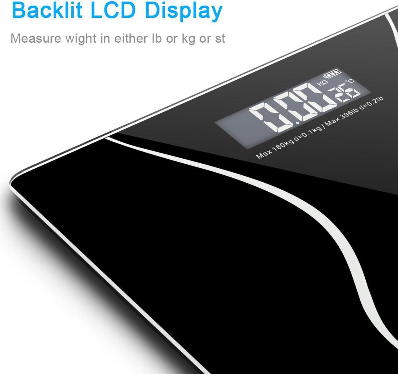 Alt view image 7 of 7 - 400lb/180KG Digital LCD Glass Bathroom Scale Body Weight Scales High Precision