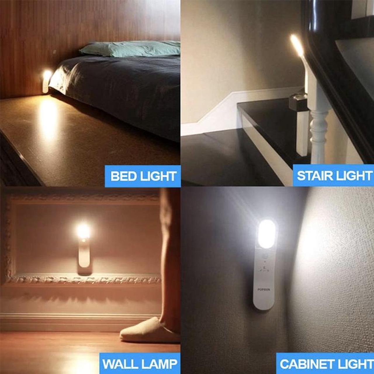 Alt view image 7 of 7 - Motion Sensor LED Night Light USB Rechargeable Handheld Cordless Wall Light for Bedroom Bathroom Stairs Hallway Nursery Night Lamp