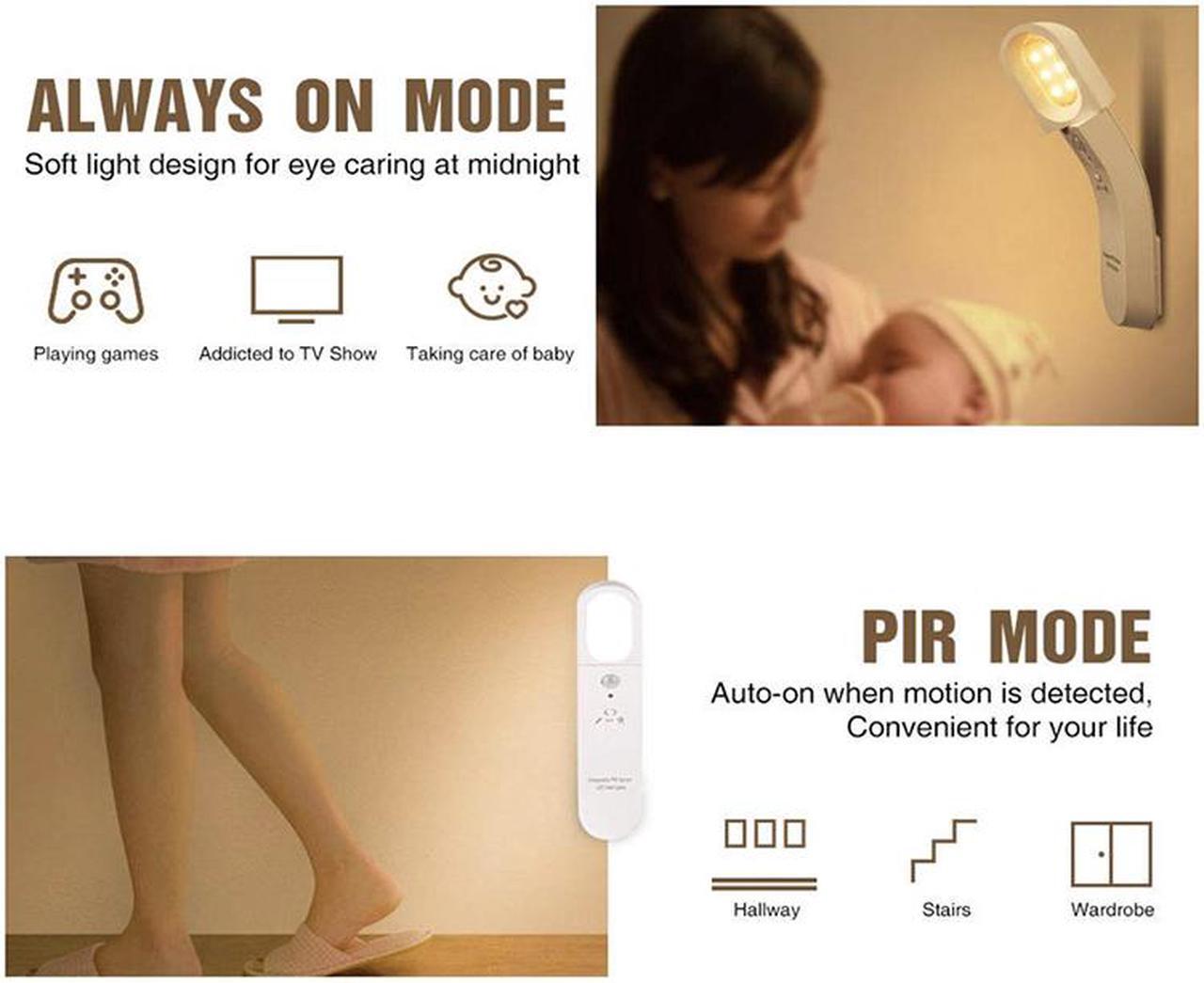 Alt view image 6 of 7 - Motion Sensor LED Night Light USB Rechargeable Handheld Cordless Wall Light for Bedroom Bathroom Stairs Hallway Nursery Night Lamp