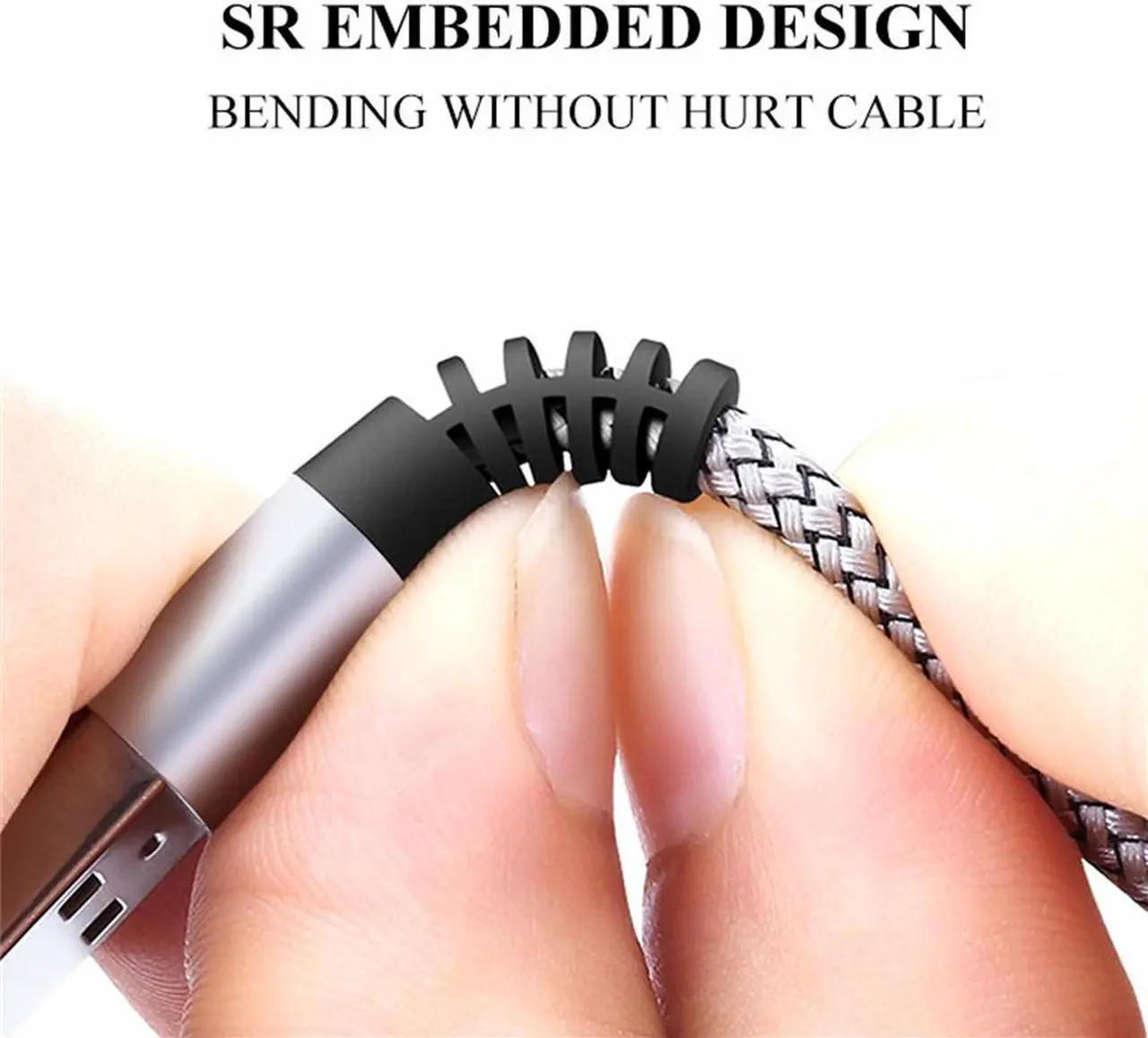 Alt view image 3 of 7 - USB Type C Cable 3A Fast Charging [2-Pack 6ft], Hannord USB-A to USB-C Charge Braided Cord, USB C Charger(Black)