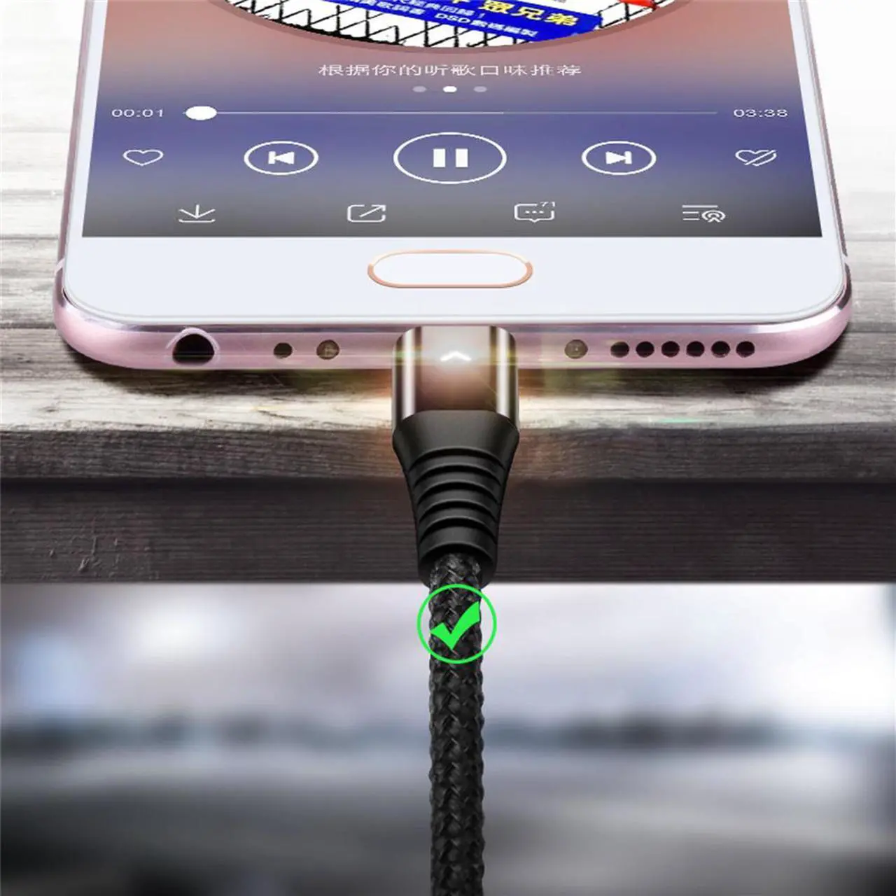 Alt view image 2 of 7 - USB Type C Cable 3A Fast Charging [2-Pack 6ft], Hannord USB-A to USB-C Charge Braided Cord, USB C Charger(Black)