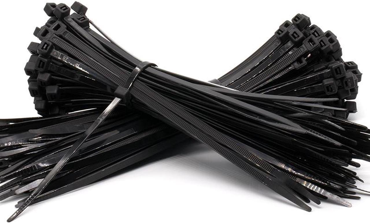 100pcs Cable Zip Ties Heavy Duty 6 Inch, Hannord Premium Plastic Wire Ties with 40 lbs Tensile Strength, Self-Locking Black Nylon Tie Wraps for Indoor and Outdoor - Black