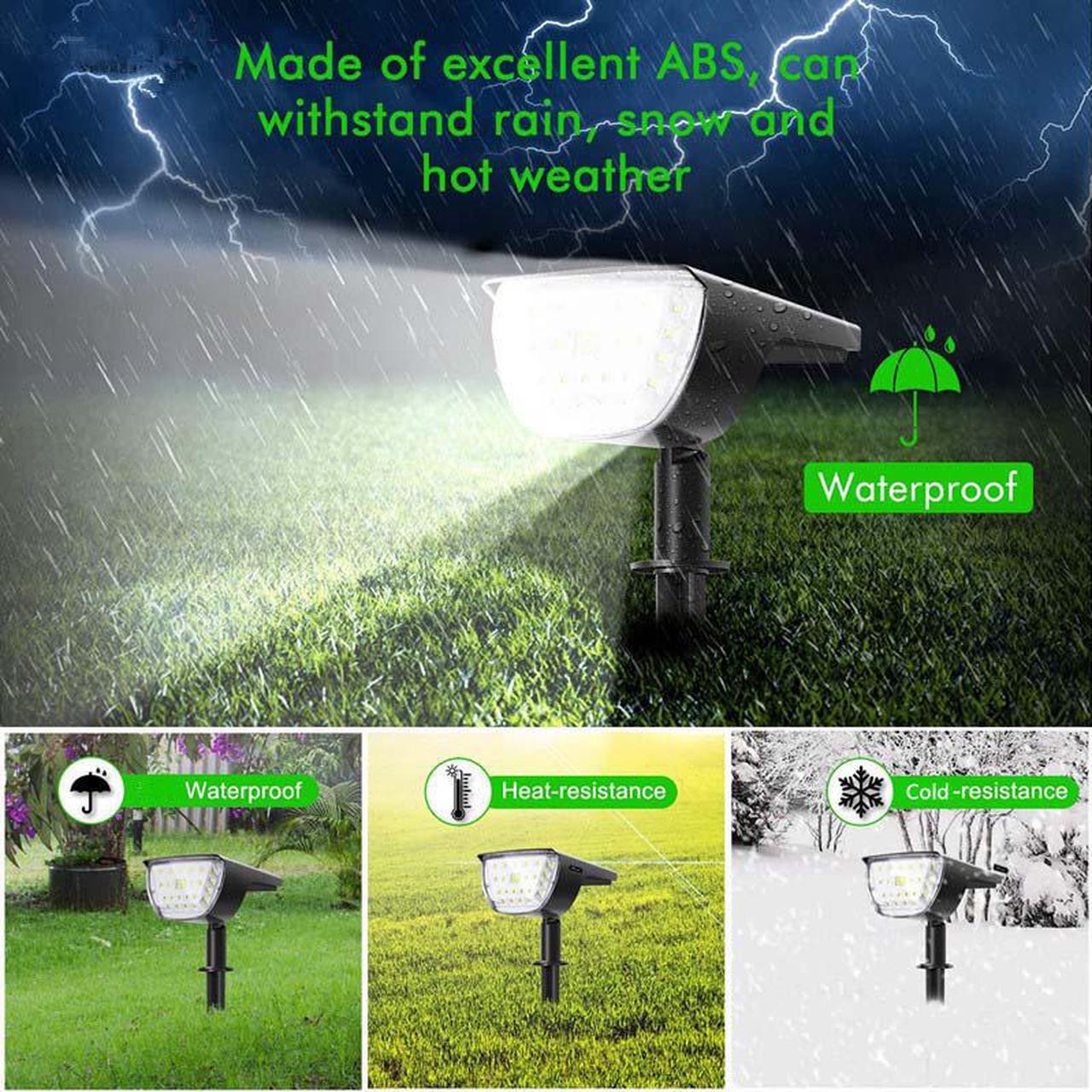 Alt view image 3 of 7 - Hannord 32 LED Solar Landscape Spotlights, Wireless Waterproof Solar Landscaping Spotlights Outdoor Solar Powered Wall Lights for Yard Garden Driveway Porch Walkway Pool Patio- Cold White(4 Pack)