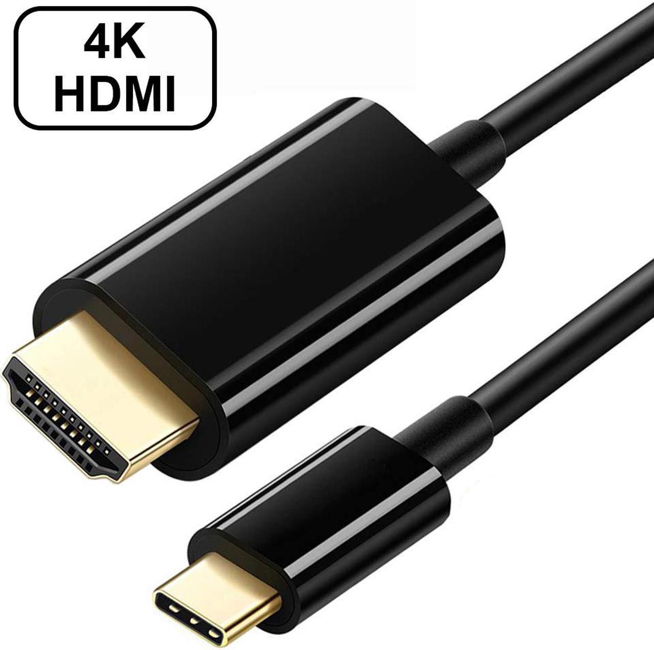 USB C to HDMI Cable for Home Office 6ft, Hannord USB 3.1 Type C to HDMI 4K Thunderbolt 3 Compatible, Work with MacBook Pro/Air/iPad Pro 2020 2018, Surface Book 2, Dell XPS 15, Galaxy S20/S10