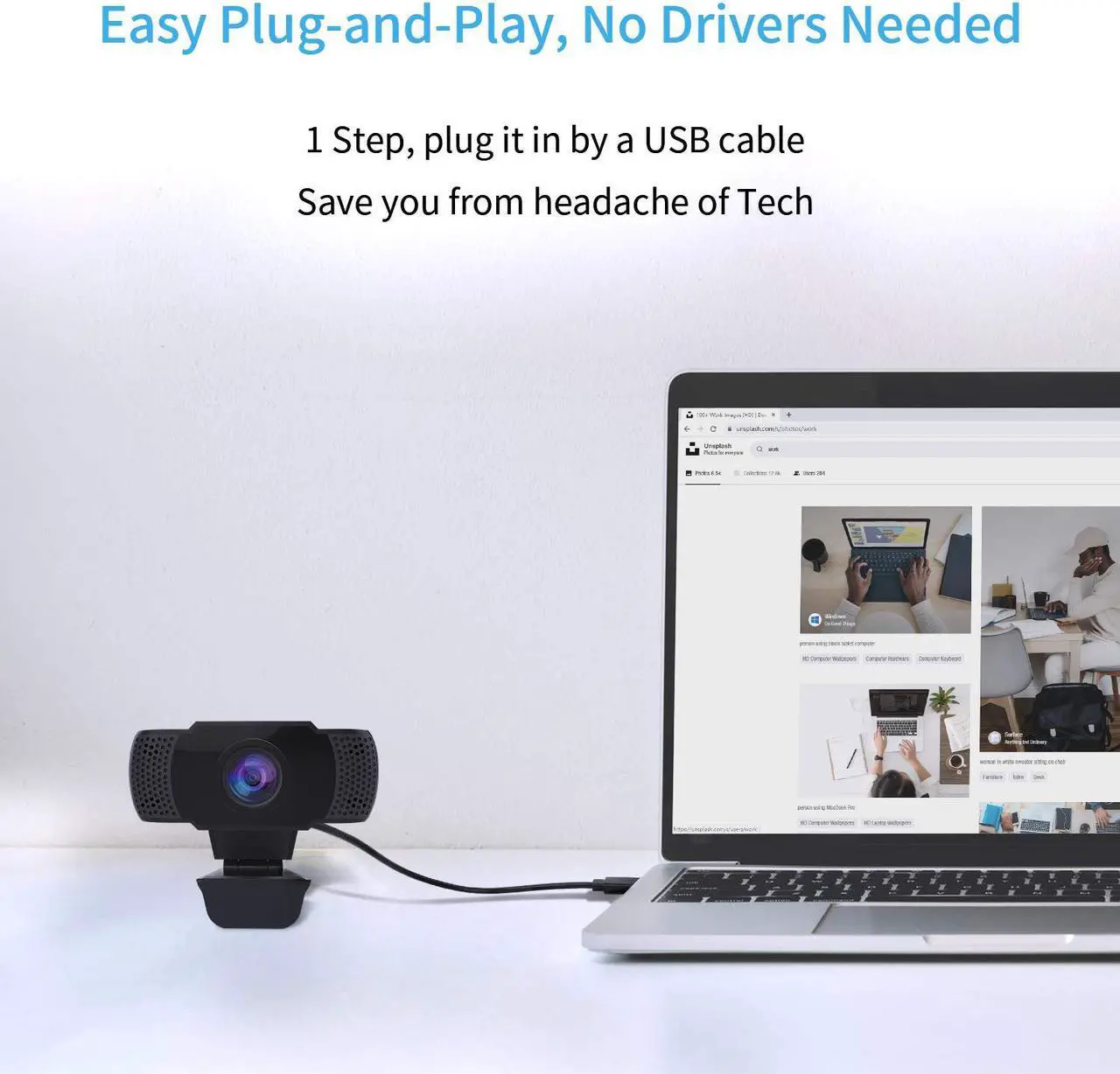 Alt view image 5 of 7 - 1080P Webcam with Microphone, Hannord USB 2.0 Desktop Laptop Computer Web Camera with Auto Light Correction, Plug and Play [30fps], for Video Streaming, Conference, Game,Study, Skype/YouTube/Zoom