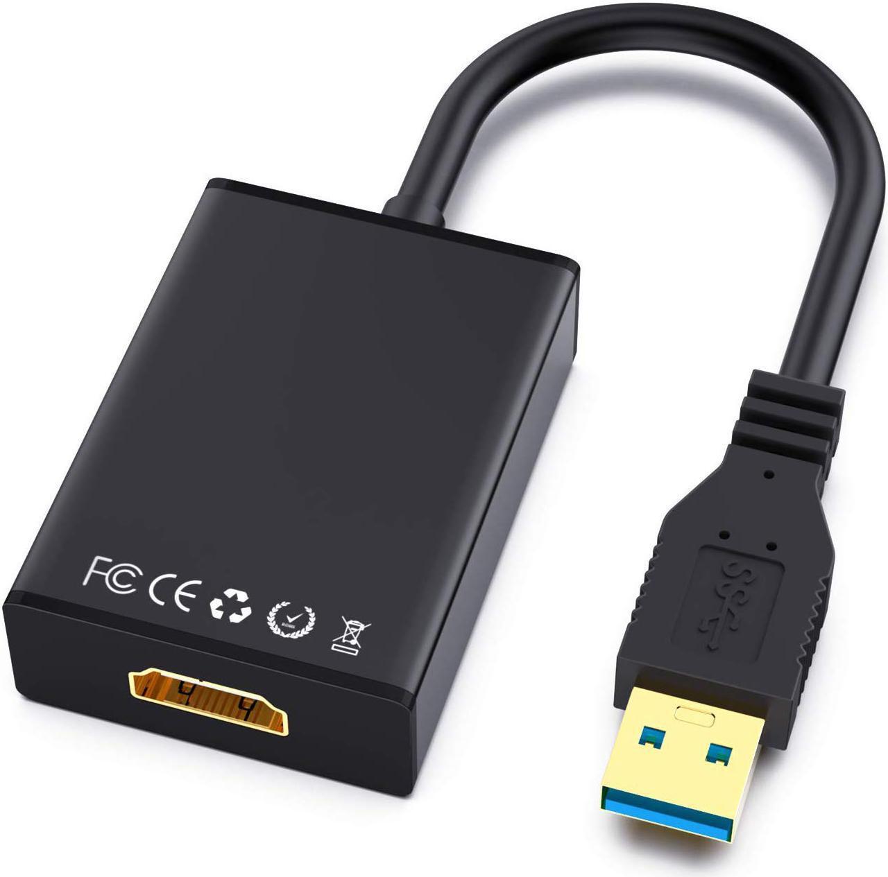 Main image of USB to HDMI Adapter,Hannord USB 3.0/2.0 to HDMI 1080P Video Graphics Cable Converter with Audio for PC Laptop Projector HDTV Compatible with Windows XP 7/8/8.1/10[Mac OS not Supported] - Black