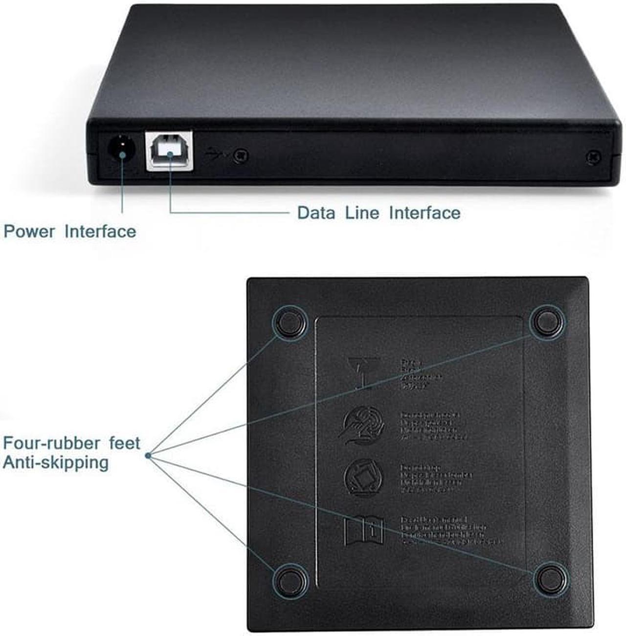 Alt view image 6 of 7 - External USB2.0 CD Drive, Hannord Protable External DVD Drive, USB Slim CD-RW DVD-R Combo Burner Writer Player for Laptop Notebook PC Desktop Computer Compatible with Windows 2000/XP/Vista/7/10 MAC OS