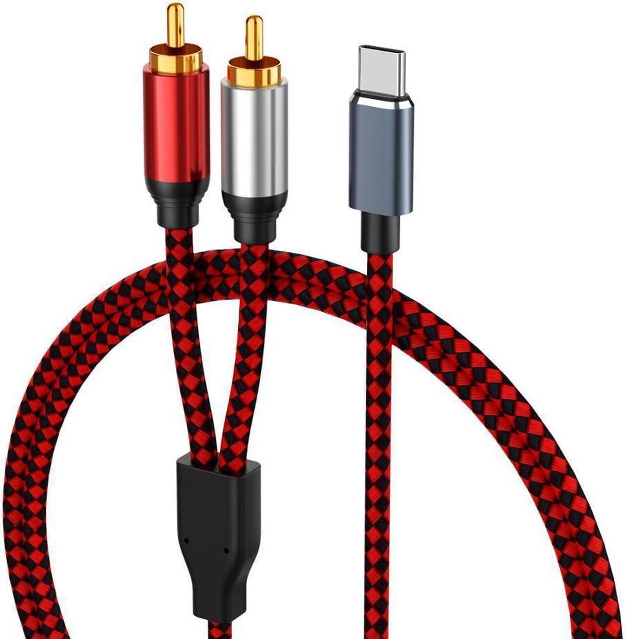 Main image of Hannord USB C to RCA Audio Cable Type C to 2RCA Male Jack Plug Adapter Car Auxiliary Stereo Speaker Amp Cord for Car Stereo, Phone, Tablet, Home Theater, Amplifier, DVD, Speaker, 3.3 Feet