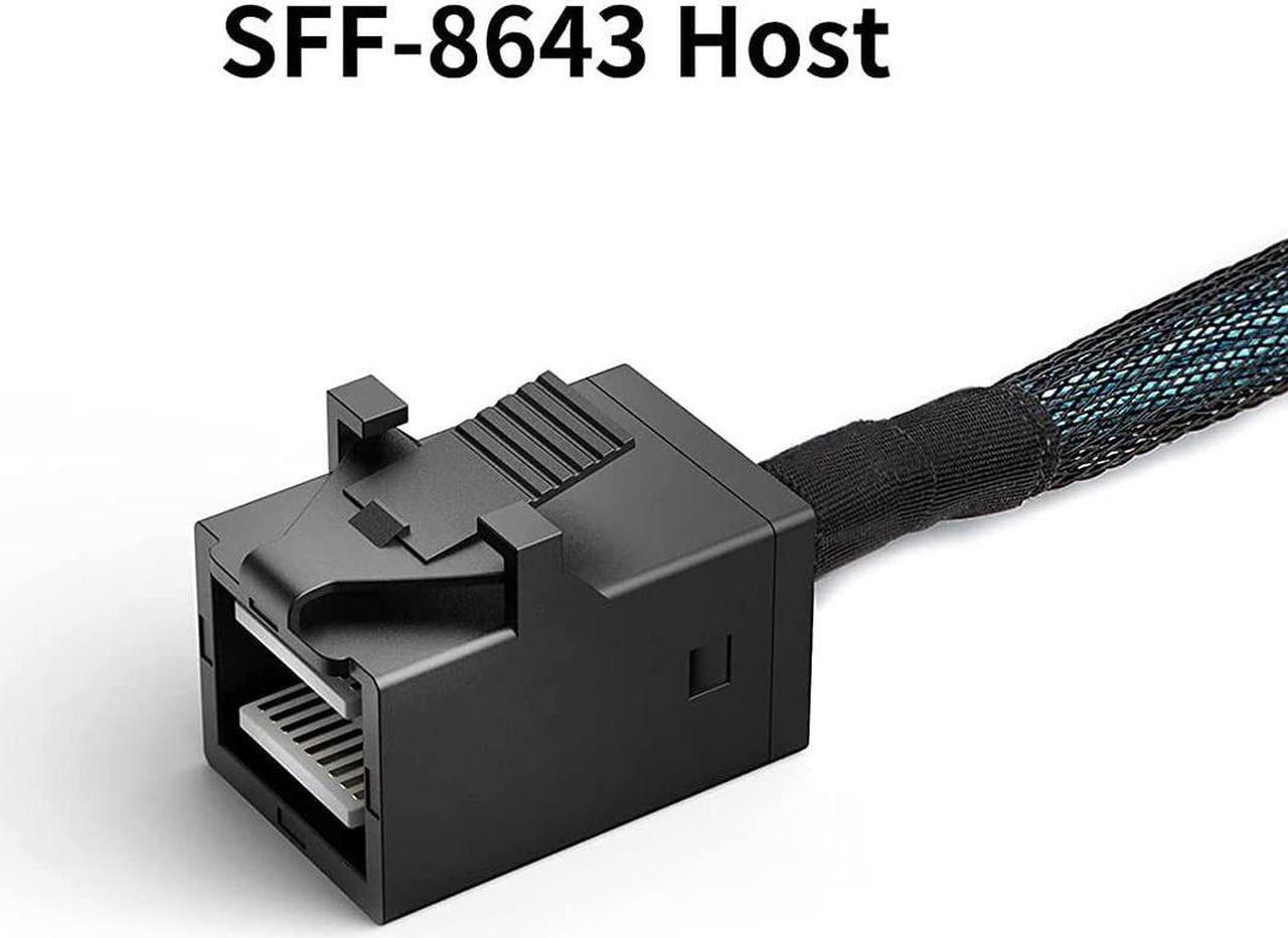 Alt view image 2 of 7 - Hannord Internal HD Mini SAS (SFF-8643 Host) - 4X SATA (Target) Cable, Mini SAS to SATA Cable, SFF-8643 to 4X SATA Cable, SFF-8643 for Controller, 4 Sata Connect to Hard Drive, 1.64ft