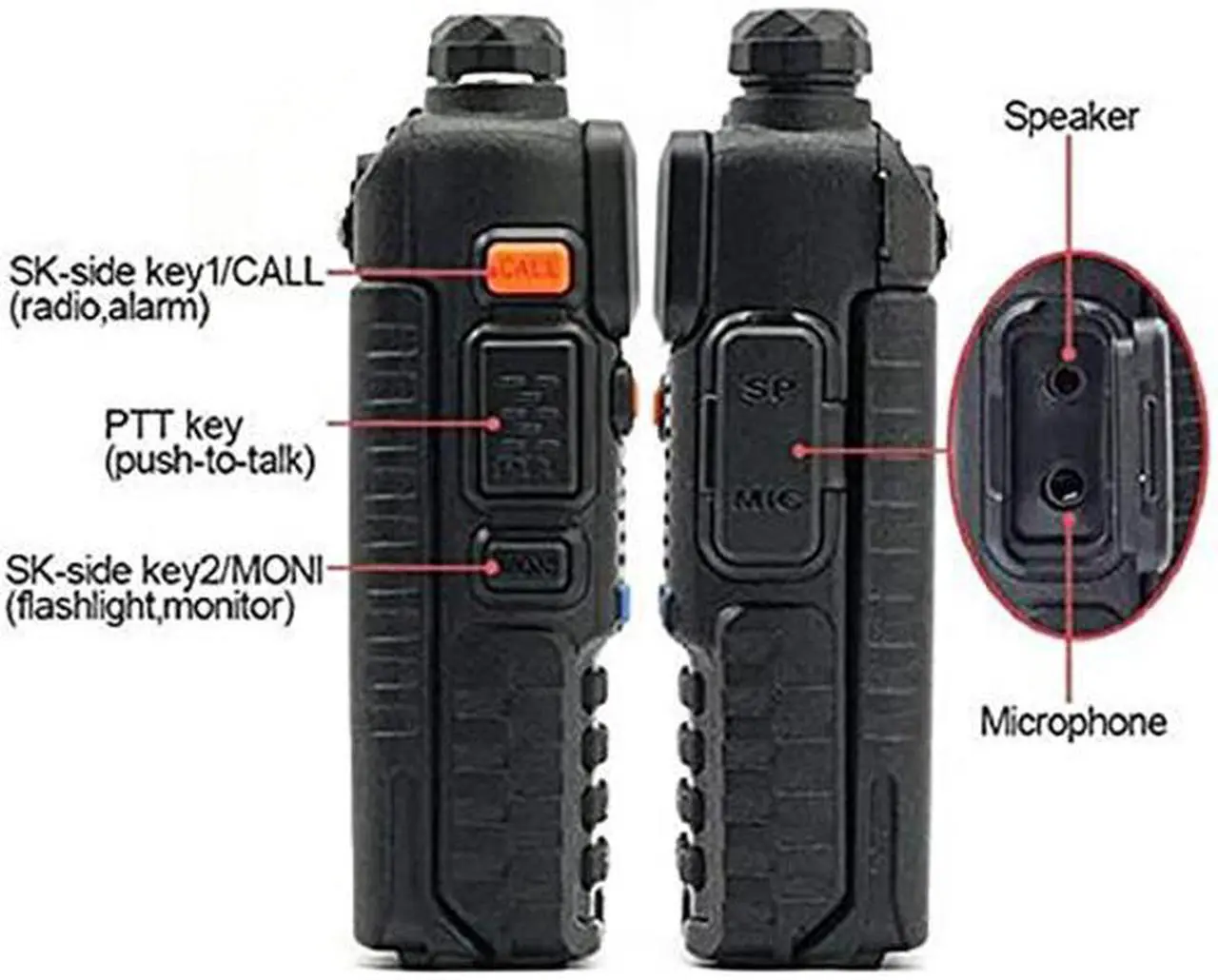 Alt view image 3 of 7 - Baofeng UV-5R Two Way Radio Dual Band 144-148/420-450Mhz Walkie Talkie 1800mAh Li-ion Battery (Black)