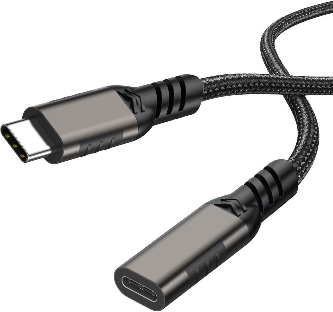 Main image of Hannord USB C Extension Cable, Nylon braided USB3.2 Type-C Male to Female Cord 20Gbps Sync Transfer 5A PD 100W Fast Charging Compatible with MacBook Laptop Tablet Mobile Phone SSD,  5 ft.