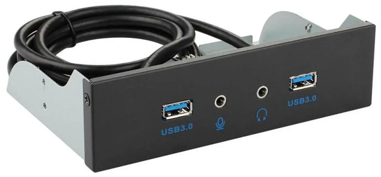 Alt view image 5 of 7 - Hannord Floppy Bay High Speed 5 Gbps 20Pin 2 Port USB 3.0 Hub HD Audio 3.5mm Earphone Jack Mic Interface PC Front Panel Adapter for Computer Case