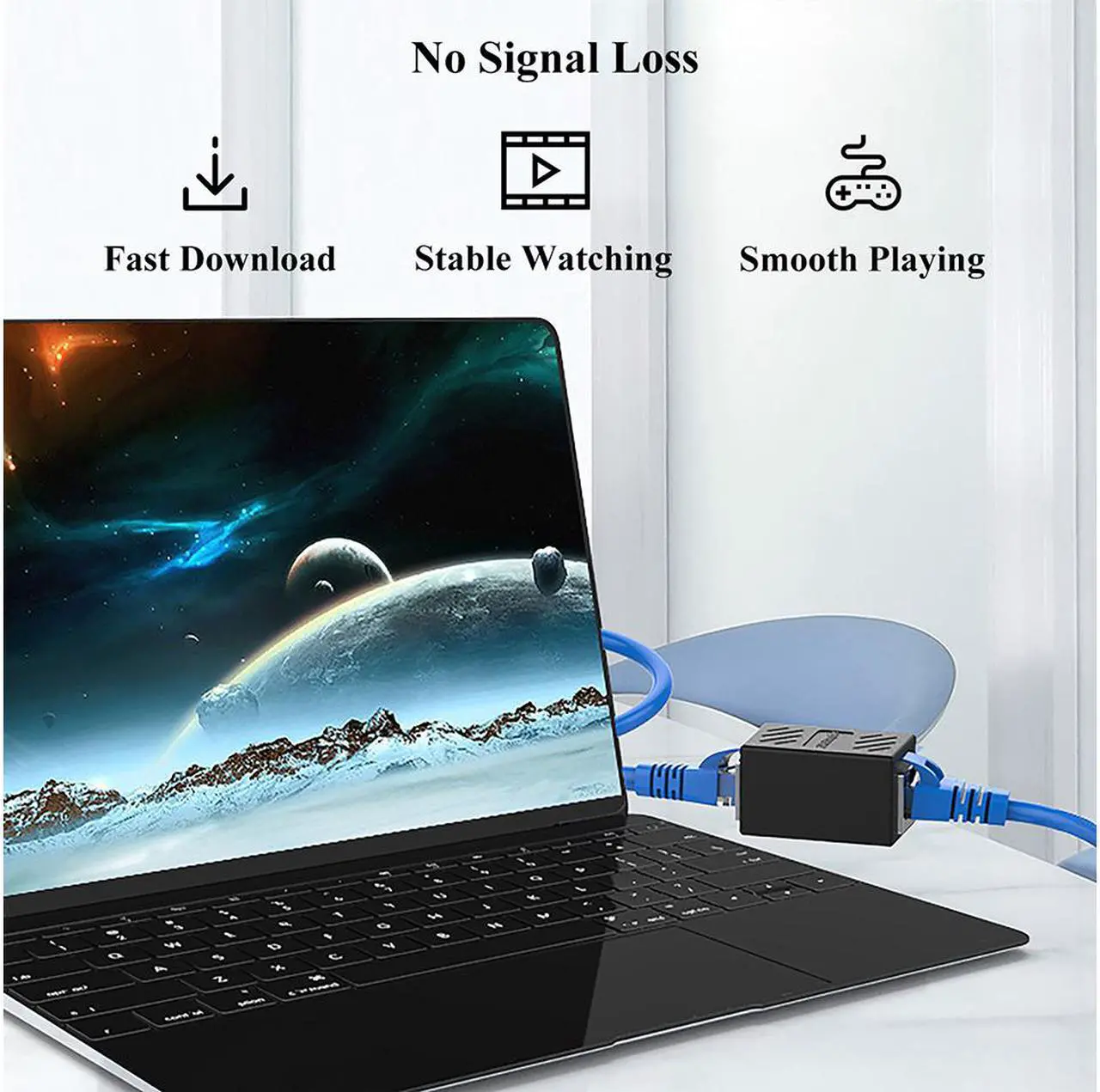 Alt view image 6 of 7 - RJ45 Coupler in Line Coupler Cat 8 Cat7 Cat6 Cat5e Ethernet Cable Extender Adapter Female to Female (Black) -2Pack
