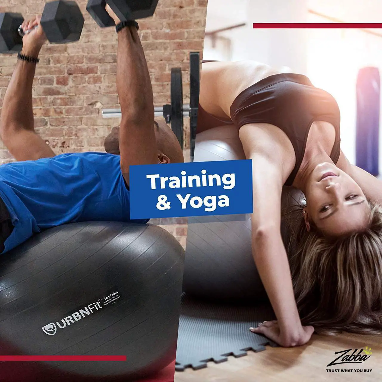 Alt view image 4 of 7 - Exercise Ball (Multiple Sizes) for Fitness, Stability, Balance & Yoga - Workout Guide & Quick Pump Included - Anti Burst Professional Quality Design