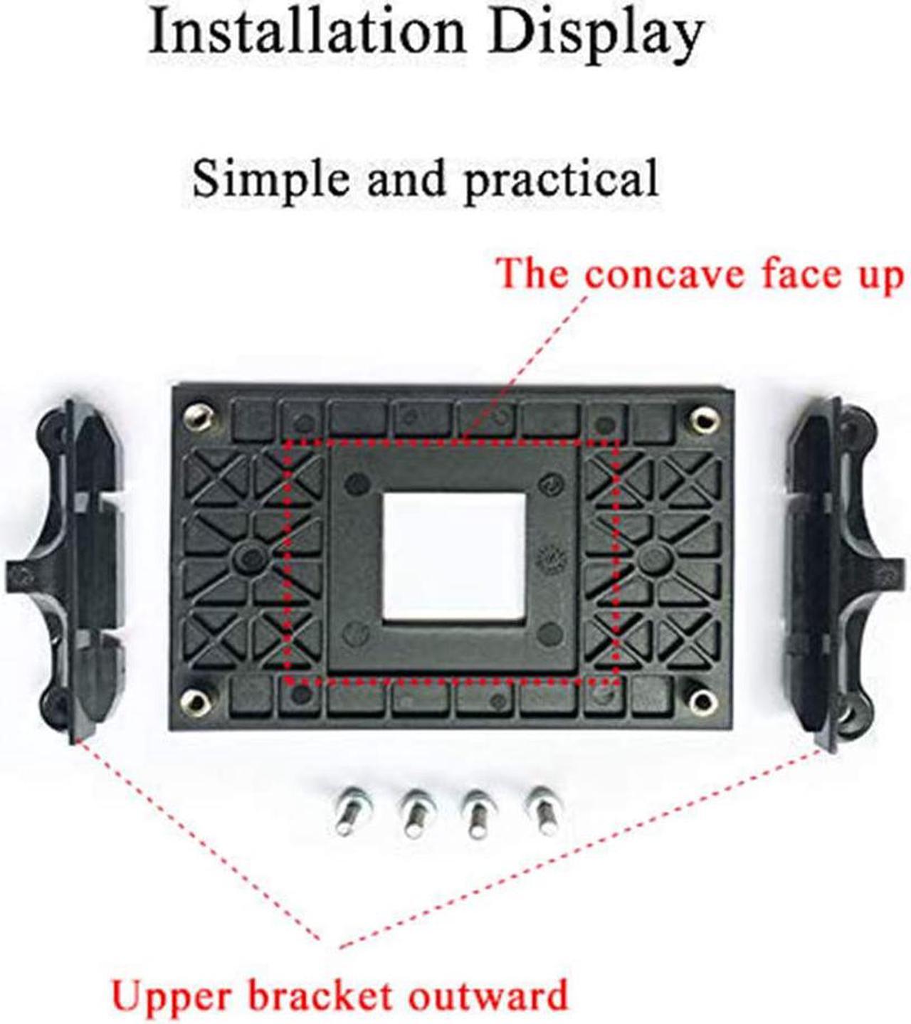 Alt view image 3 of 7 - AM4 CPU Heatsink Bracket,Socket Retention Mounting Bracket for Hook-Type Air-Cooled or Partially Water-Cooled Radiators, AMD CPU Fan Bracket Base for AM4 (B350 X370 A320) (Black)