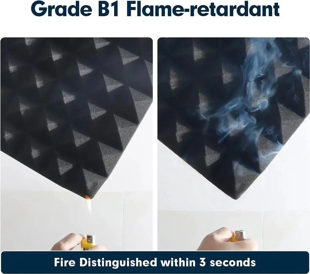 Alt view image 3 of 7 - 24 Pack Acoustic Panels, 12 x 12 x 2 Inches Sound Proof Foam Panels for Walls, Acoustic Foam Panels, Soundproof Wall Panels, Flame Retardant Sound Panels (12X12X2 inches, black-24pack)