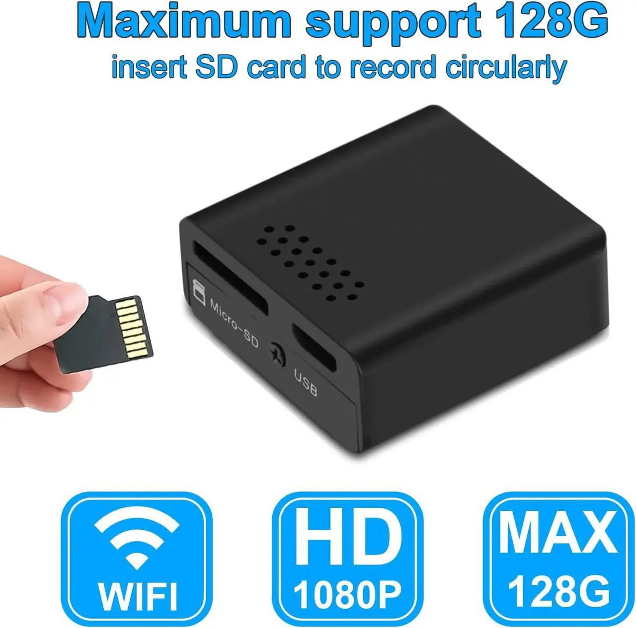 Alt view image 3 of 7 - Mini WiFi Wireless Camera Hidden Camera - Security Cameras Small 1080p HD Nanny Cam with Night Vision, Motion Detection,Remote Viewing for Security with iOS,Android Phone APP