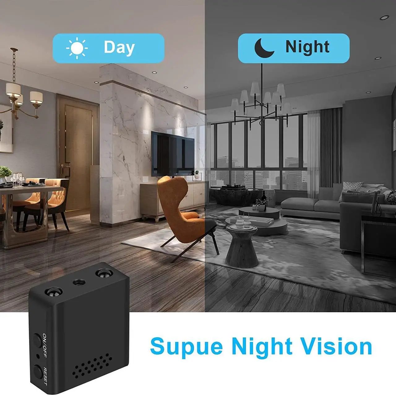 Alt view image 6 of 7 - Mini WiFi Wireless Camera Hidden Camera - Security Cameras Small 1080p HD Nanny Cam with Night Vision, Motion Detection,Remote Viewing for Security with iOS,Android Phone APP