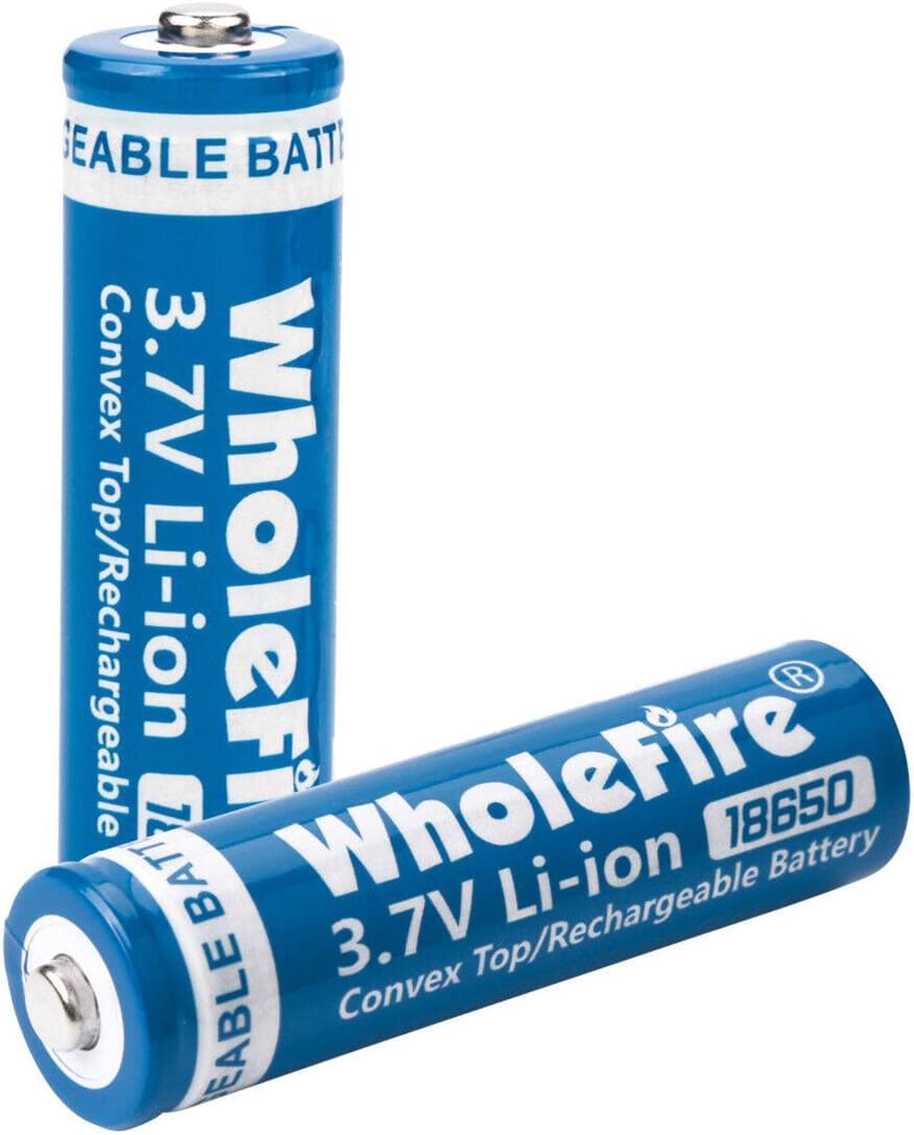 Alt view image 3 of 7 - 8PCS Wholefire Blue 5000mAh 18650 Battery Li-ion 3.7V Rechargeable Batteries for Flashlight Laser Camera Headlight + 2PCS Dual Charger