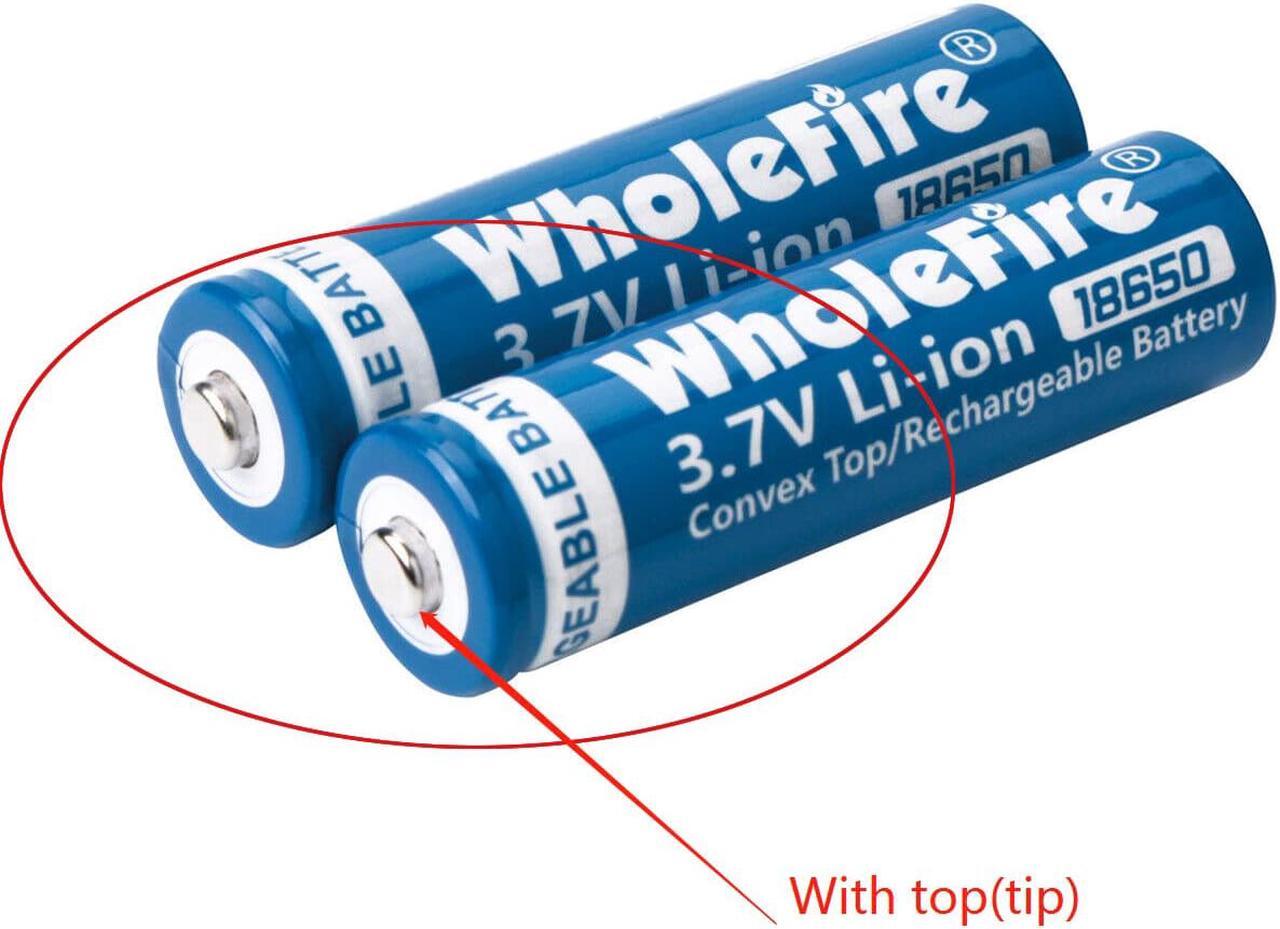 Alt view image 2 of 7 - 8PCS Wholefire Blue 5000mAh 18650 Battery Li-ion 3.7V Rechargeable Batteries for Flashlight Laser Camera Headlight + 2PCS Dual Charger