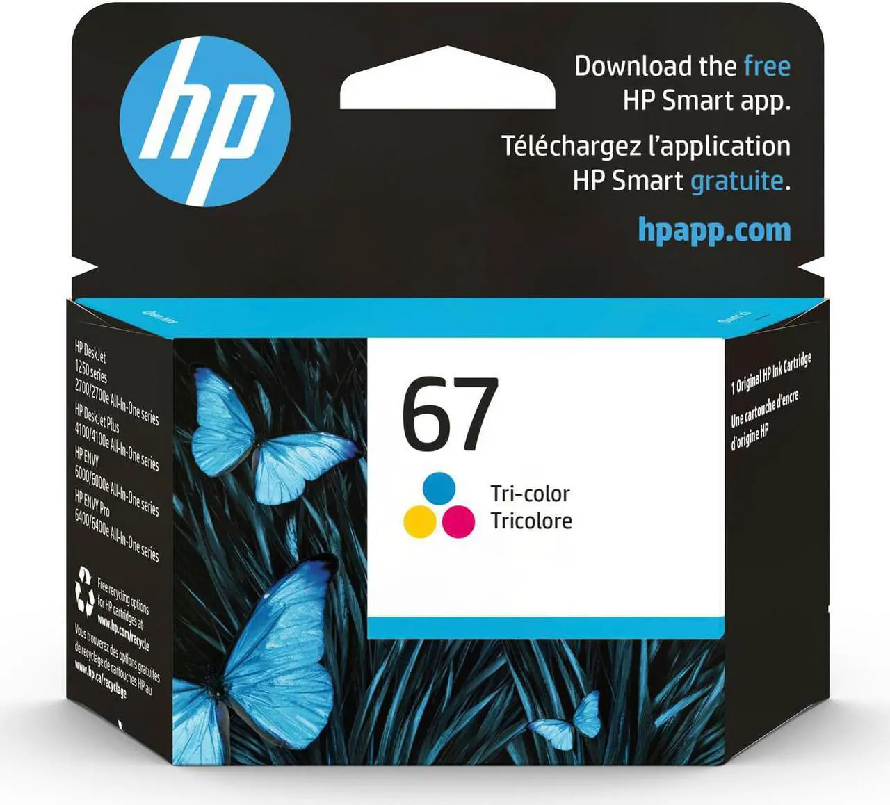 Alt view image 7 of 20 - HP 67 Ink Cartridge Tri-Color 3YM55AN