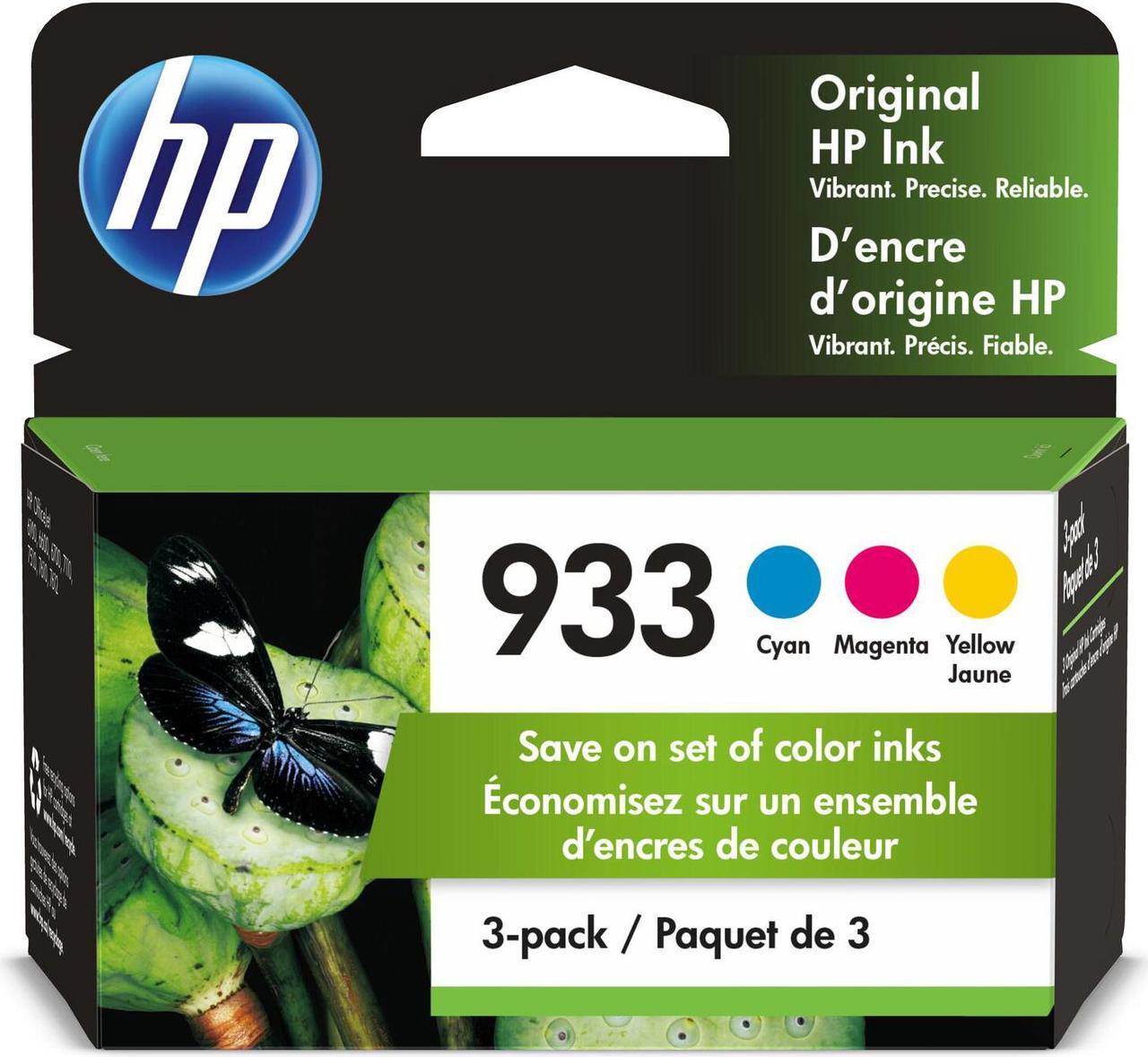 Alt view image 4 of 18 - HP 933 3-pack Cyan/Magenta/Yellow Original Ink Cartridges, Per cartridge: ~330