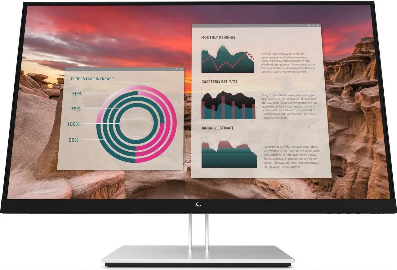 Alt view image 6 of 20 - HP 27" IPS QHD Monitor 5ms GTG HDMI, DisplayPort, USB-C Flat Panel E27u G4 189T3AA#ABA
