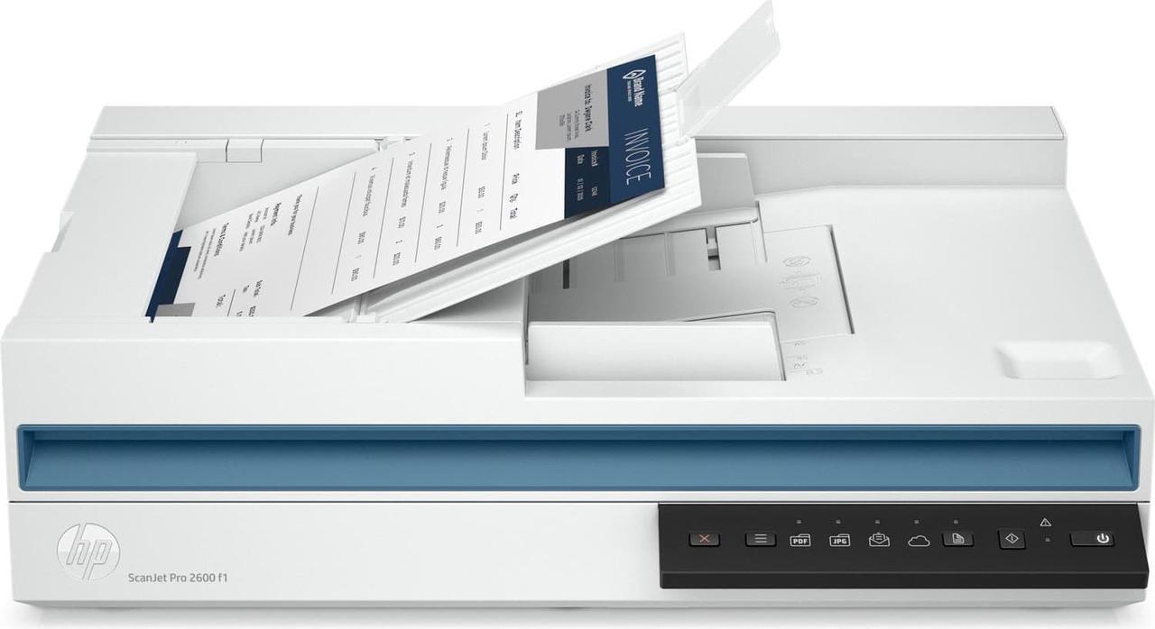 Alt view image 2 of 8 - HP 20G05A#BGJ 24-bit (external), 48-bit (internal) CIS Up to 600 x 600 dpi (color and mono, ADF); Up to 1200 x 1200 dpi (color and mono, flatbed) ScanJet Pro 2600 f1 Scanner