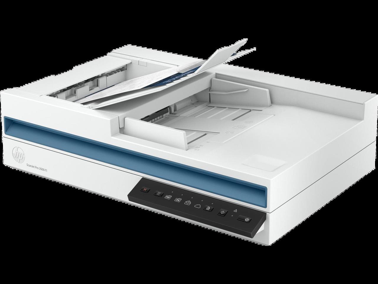 Alt view image 5 of 8 - HP 20G05A#BGJ 24-bit (external), 48-bit (internal) CIS Up to 600 x 600 dpi (color and mono, ADF); Up to 1200 x 1200 dpi (color and mono, flatbed) ScanJet Pro 2600 f1 Scanner