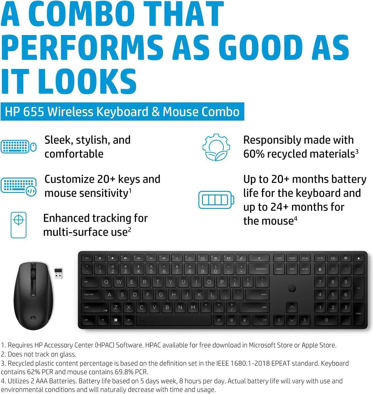 Alt view image 3 of 10 - HP 655 Wireless Keyboard and Mouse Combo for business