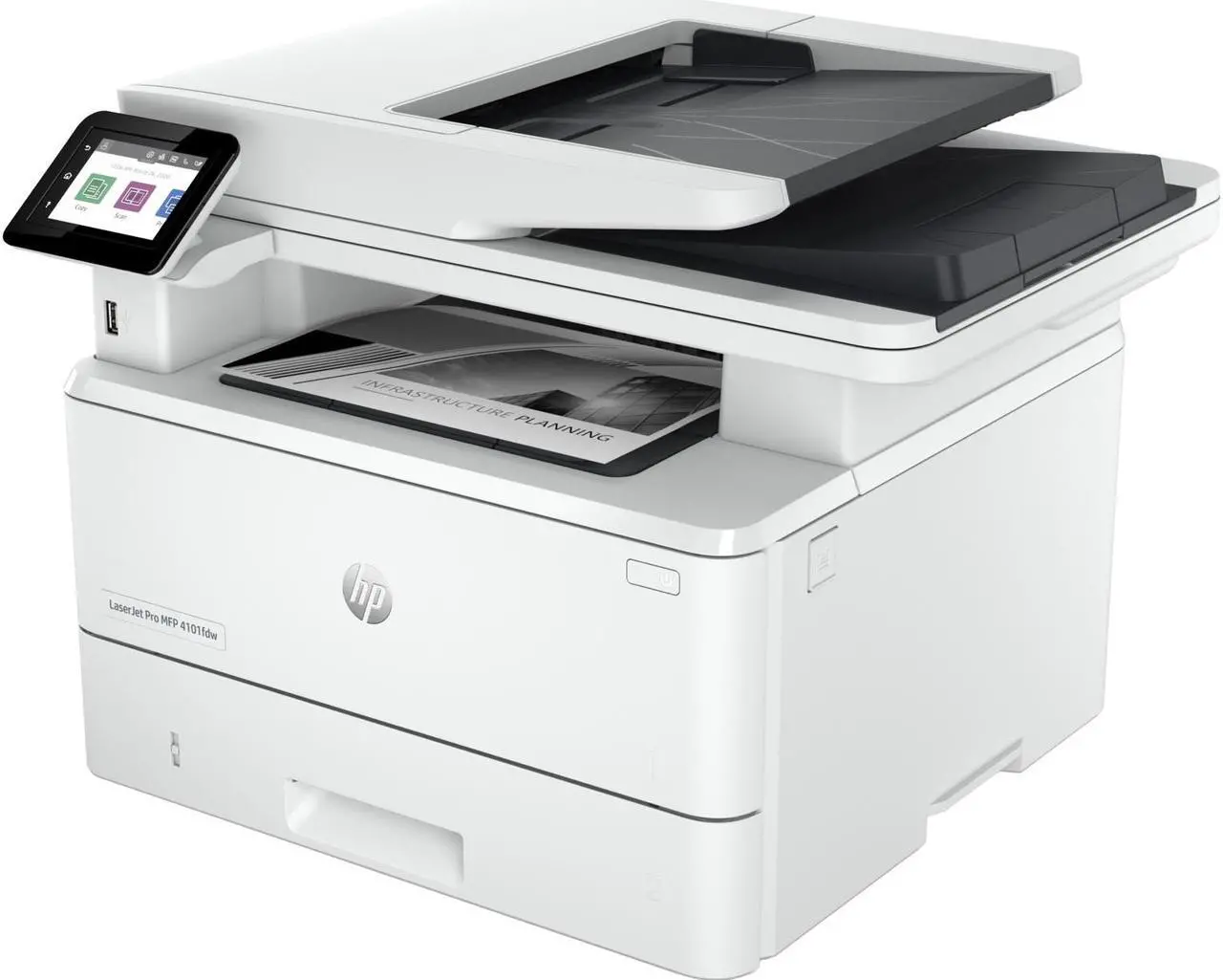 Alt view image 3 of 11 - HP LaserJet Pro 4101fdw Wireless Laser Multifunction Printer Monochrome 2Z619F