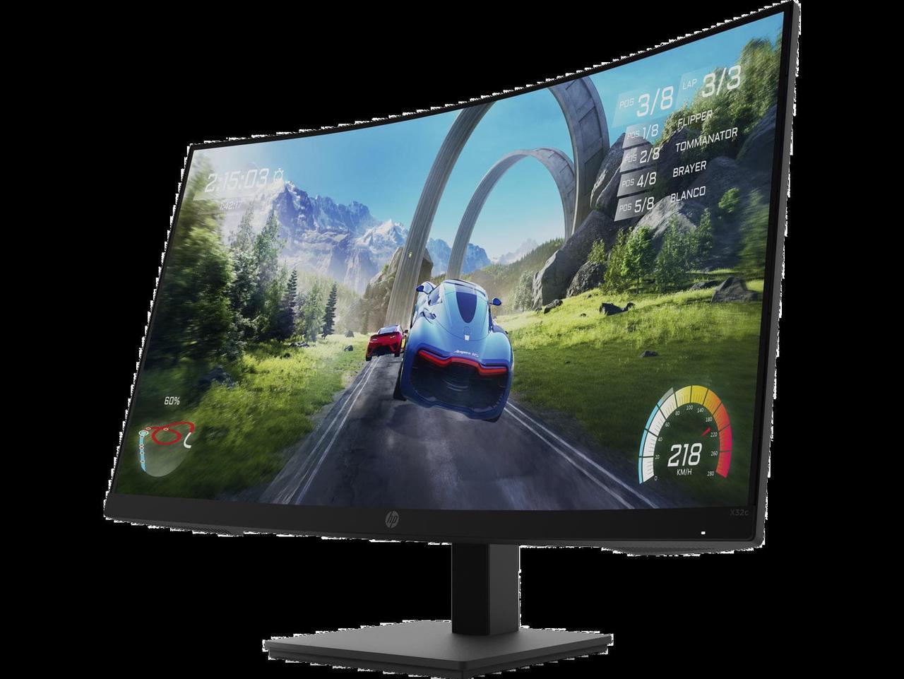 Alt view image 2 of 9 - HP X32c FHD Gaming Monitor 31.5" FHD (1920 x 1080) 60-165 Hz