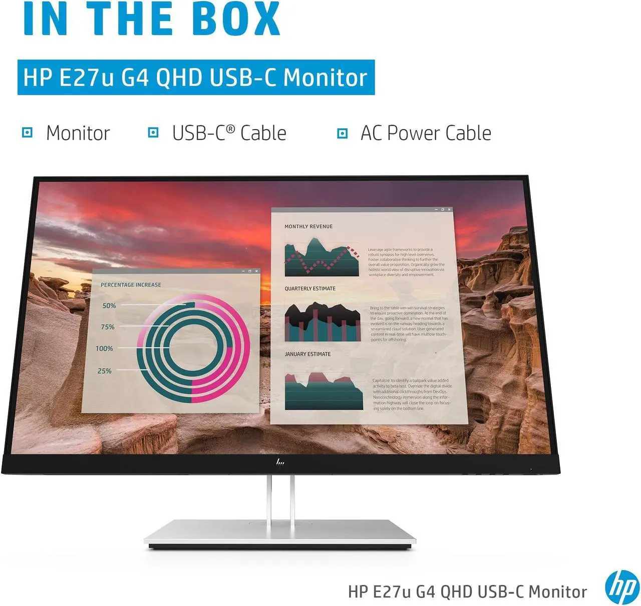 Alt view image 20 of 20 - HP 27" IPS QHD Monitor 5ms GTG HDMI, DisplayPort, USB-C Flat Panel E27u G4 189T3AA#ABA
