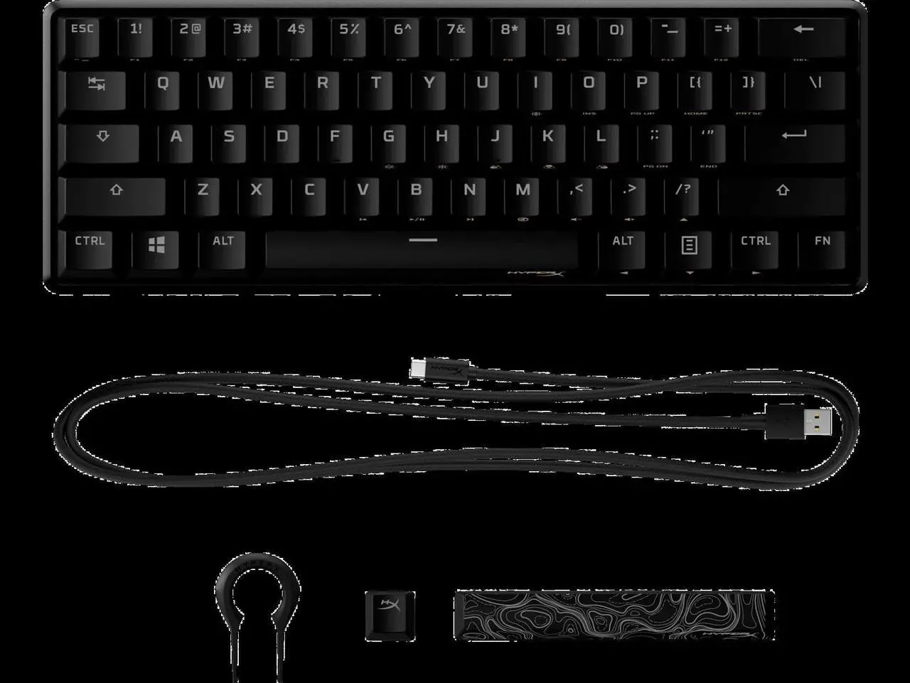 Alt view image 2 of 16 - HyperX Alloy Origins 60 RGB Mechanical Gaming Keyboard - Red Switches