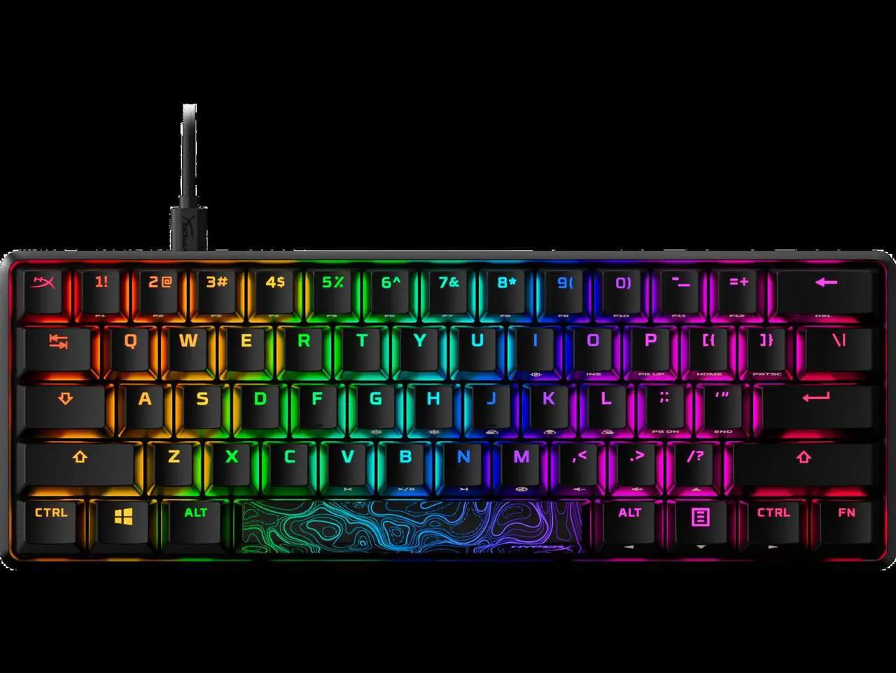 Alt view image 6 of 16 - HyperX Alloy Origins 60 RGB Mechanical Gaming Keyboard - Red Switches