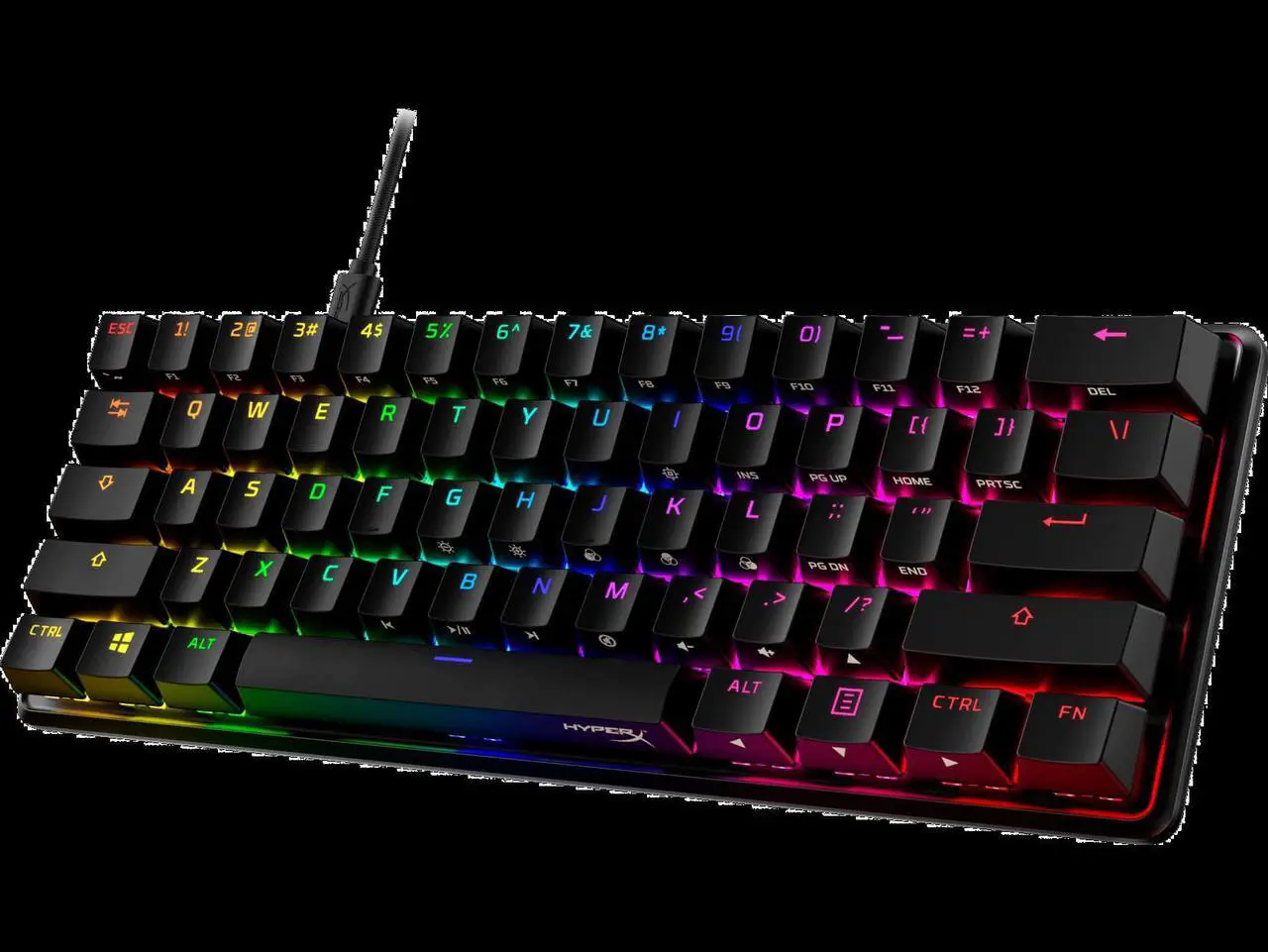 Alt view image 5 of 16 - HyperX Alloy Origins 60 RGB Mechanical Gaming Keyboard - Red Switches