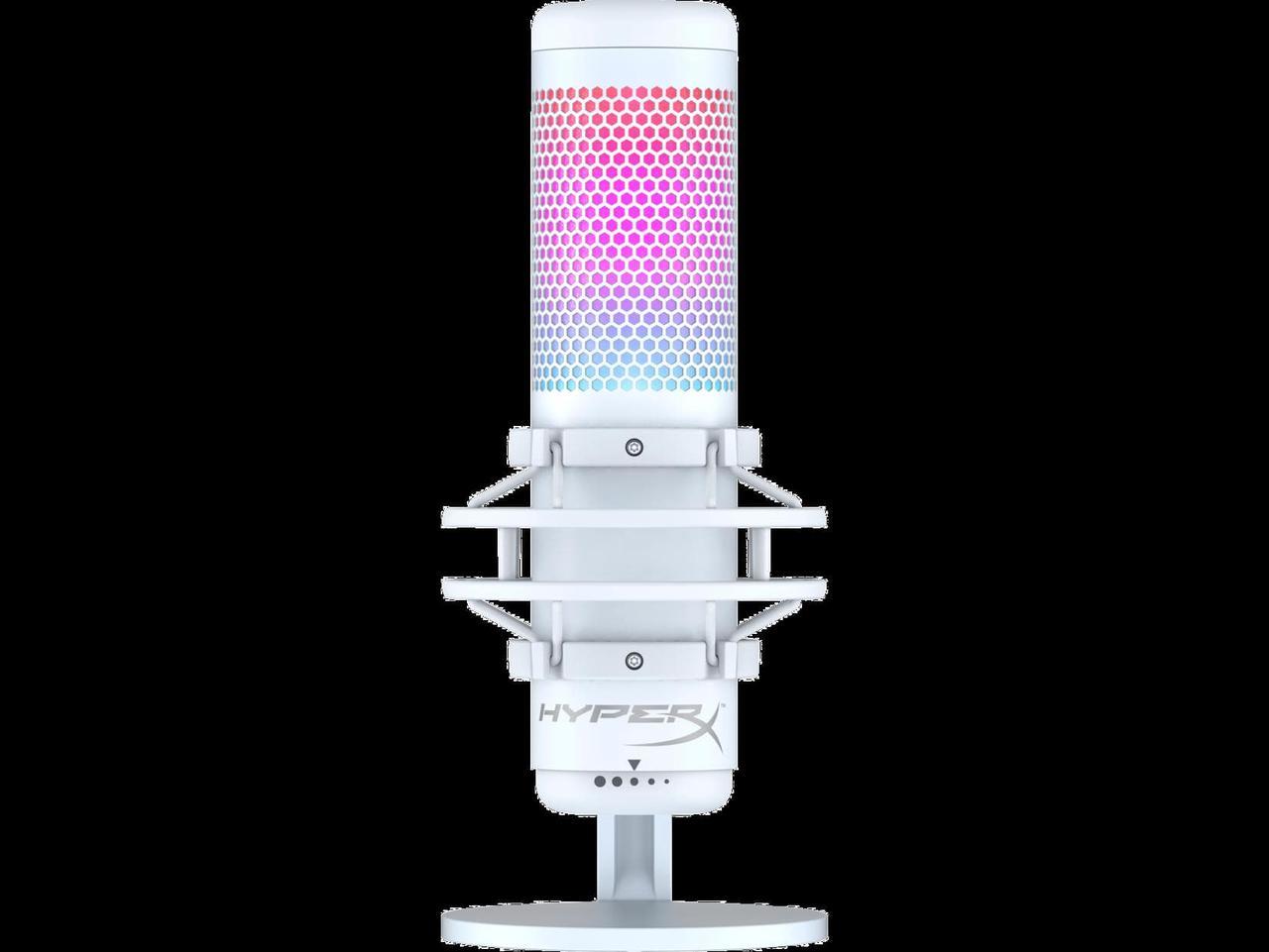 HyperX QuadCast S - USB Microphone (White-Grey) - RGB Lighting