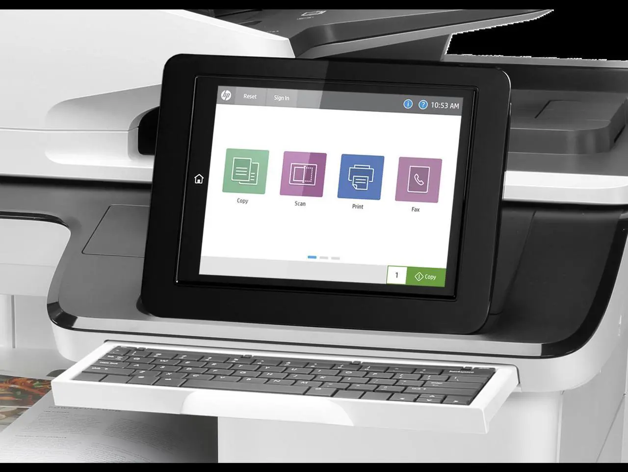 Alt view image 2 of 9 - HP Color LaserJet Enterprise Flow MFP M776z Laser Printer, Color Mobile Print,