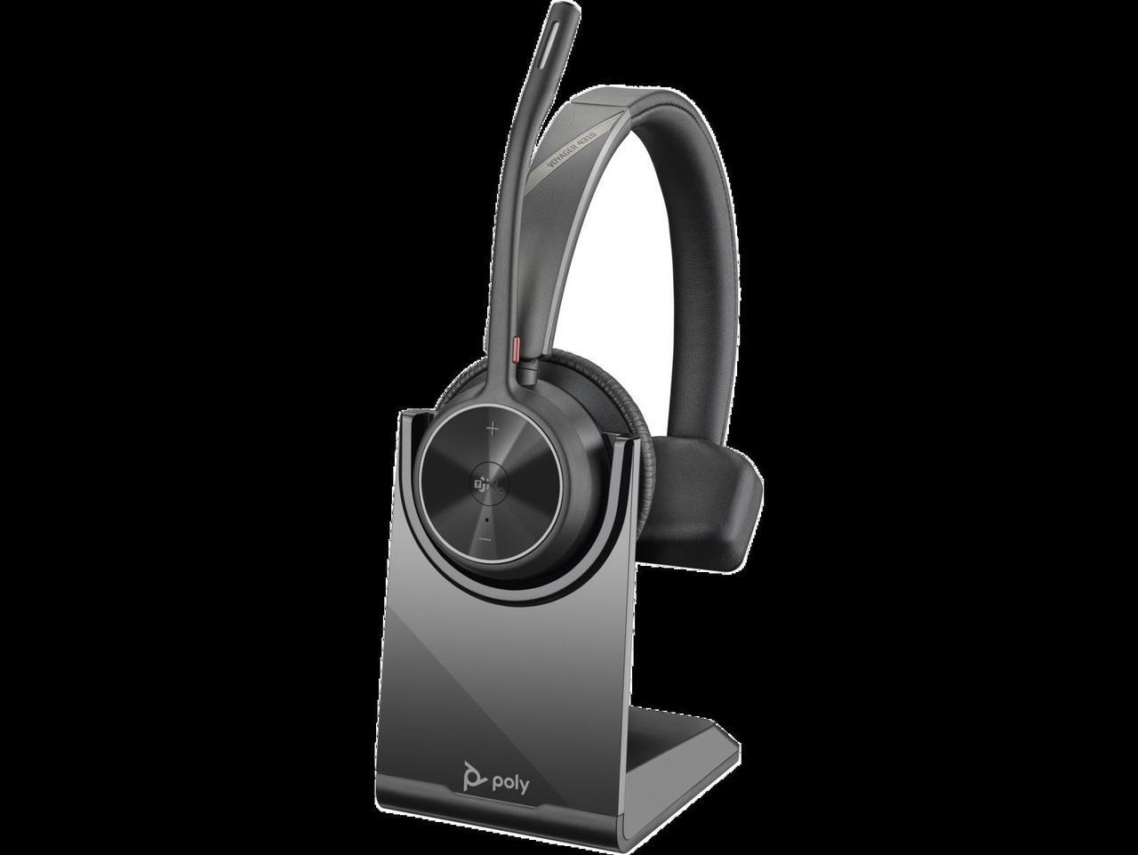Alt view image 8 of 13 - Poly Voyager 4300 UC 4310-M Headset (Plantronics)- Mono - USB Type C - Wired/Wireless - Bluetooth - 164 ft - 20 Hz - 20 kHz - Over-the-head - Monaural - Ear-cup - 4.92 ft Cable - Noise Cancelling